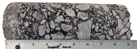 Multiple Asphalt Lift Core Sample